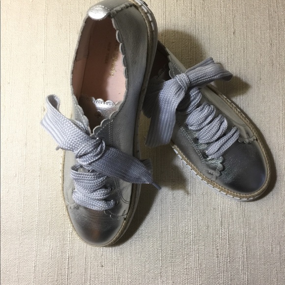 Kate Spade Lena Silver Metallic Sneaker. - Picture 3 of 14